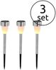 LED Solarleuchten, 3er Set, Edelstahl, Schalter, H 36,5 cm Bild 2