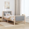 vidaXL Bettgestell Braun und hellgrau 75 x 190 cm Massivholz Kiefer 878509 Bild 4