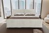 99rooms Vero Plus Familienbett Boxspringbett 240×200 cm Cordstoff POSO Greige Bild 2