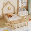 Hausbett mit Lattenrost und Rausfallschutz, 90x200 cm, Kinderbett, Jugendbett, Kiefer Bild 3
