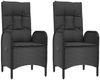 vidaXL 3-tlg. Garten-Essgruppe mit Kissen Schwarz Poly Rattan 3185093 Bild 4
