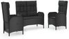 vidaXL 3-tlg. Garten-Essgruppe mit Kissen Schwarz Poly Rattan 3185093 Bild 2
