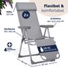 Casaria Alu Gartenstuhl Liegestuhl Hochlehner Verstellbar 2er Set Bild 4