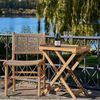 Klappbarer Teak Tablett-Tisch FLEX 70cm natural Beistelltisch Balkontisch Outdoor Bild 3