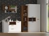 Marmex Möbel Grant 01N Dreitüriger Kleiderschrank mit Kleiderstange, laminierte Spanplatte, weiß+riviera Eiche, 88x195x54 cm Bild 3
