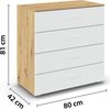 rauch Aditio Box, Kommode, 4 Schubladen, mit Softclose-Funktion, Farbe Weiß/Eiche Artisan, BxHxT 80x81x42cm Bild 4
