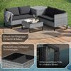 STEELSØN 'Alniyat' Polyrattan Gartenlounge 4-tlg. mit Tisch und Aufbewahrungsbox, grau-meliert/anthrazit, wetterfest, Outdoor Sitzgruppe für 4 Personen Bild 5