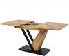 ausziehbarer Esstisch mit Holzmaserung MDF-Platte & Metallgestell, 120–160 cm Teleskop-Küchentisch mit Feststellschiene für Küche und Wohnzimmer Bild 5