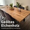holz4home® Esstisch Massivholztisch aus Eiche I Küchentisch aus Echtholz, Kompletter Tisch (Tischplatte & Gestell), 4 cm dickes Massivholz Bild 3