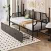 Metallbett 90x200 cm mit 2 Schubladen,Vintage Eisenbett Sofa,Schwarz,Schlafsofa mit Stauraum & Metallrahmen Bild 4