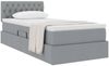 vidaXL Aufbewahrungsbett mit Matratze Hellgrau 90 x 200 cm 3370545 Bild 3