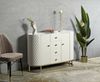Dmora Kommode Grotte, Wohnzimmerbuffet, Wohnzimmer-Sideboard, Moderne Küchen-Speisekammer, 120x40 h85 cm, Weiß und Gold Bild 2