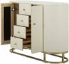 Dmora Kommode Grotte, Wohnzimmerbuffet, Wohnzimmer-Sideboard, Moderne Küchen-Speisekammer, 120x40 h85 cm, Weiß und Gold Bild 4