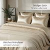 Cozyor Wendebettwäsche, glänzend matt, Satin & Mikrofaser, Beige, 200x200 cm + 2x Kissenbezug 40x80 cm Bild 4