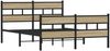 vidaXL Metallbett ohne Matratze Sonoma-Eiche 150x200 cm 3308470 Bild 3