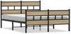 vidaXL Metallbett ohne Matratze Sonoma-Eiche 150x200 cm 3308470 Bild 2