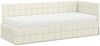 vidaXL Eckbettgestell mit Matratze mit Kopfteil 2 pcs Creme Samt 3393925 Bild 4