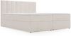 GRAINGOLD Mocca Doppelbett 200x200, Boxspringbett mit gepolstertes Kopfteil, zwei Bettkästen, Velour-Stoff, Beige Bild 2