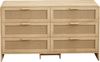 Bogenförmiger Ecken-Schrank mit 6 Rattan-Schubladen, natur, 130x40x74 cm Bild 4