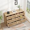 Bogenförmiger Ecken-Schrank mit 6 Rattan-Schubladen, natur, 130x40x74 cm Bild 3
