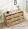 Bogenförmiger Ecken-Schrank mit 6 Rattan-Schubladen, natur, 130x40x74 cm Bild 3