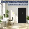 Metallschrank abschließbar DANIEL - Zahlenschloss, 5 Ebenen | Aktenschrank Büroschrank Stahl Mehrzweckschrank Werkstatt Werkzeugschrank, 185x90x40cm Schwarz Bild 3