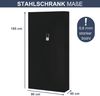 Metallschrank abschließbar DANIEL - Zahlenschloss, 5 Ebenen | Aktenschrank Büroschrank Stahl Mehrzweckschrank Werkstatt Werkzeugschrank, 185x90x40cm Schwarz Bild 2
