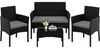Yaheetech Balkonset Gartenmöbel-Set 4-er Set Rattanmöbel für 4 Personen, Gartengarnitur aus Zweisitzer-Sofa & 2 Einzelsofas & Kaffeetisch Bild 4