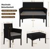 Yaheetech Balkonset Gartenmöbel-Set 4-er Set Rattanmöbel für 4 Personen, Gartengarnitur aus Zweisitzer-Sofa & 2 Einzelsofas & Kaffeetisch Bild 3