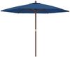vidaXL Sonnenschirm mit Holzmast Azurblau 299x240 cm 363174 Bild 2