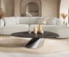 Couchtisch Edge Oval 140x75 cm Keramik Laminam® Noir Desir Braun Conis Edelstahl gebürstet Bild 2