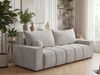 GRAINGOLD Schlafsofa Miro, mit Kissen, Couch 3-Sitzer, mit Wellenfeder und Bettkasten, Velour-Stoff, Hellgrau Bild 3