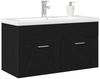 vidaXL Badezimmerschrank Schwarz Eichen-Optik 90 x 38,5 x 46 cm 3333138 Bild 3