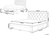 Bett mit Schubladen LIEVIN 140 x 200 cm Samtstoff Creme Bild 2