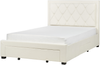 Bett mit Schubladen LIEVIN 140 x 200 cm Samtstoff Creme Bild 4