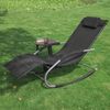 SoBuy OGS28-SCH Schaukelstuhl Garten, Textilene, Lackiert, Schwarz, 104 x 85 x 53 cm Bild 2