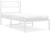 vidaXL Bettgestell mit Kopfteil Metall Weiß 90x200 cm 372319 Bild 2