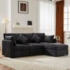 L-Form Ecksofa, mit beweglichem Hocker & Seidenbaumwoll-Polsterung, Chenille, 216x161x81 cm, Grau Bild 3