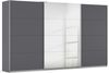 rauch Kleiderschrank, Schwebetürenschrank KULMBACH, 3-türig, 1 Spiegeltüre, inkl. Türdämpfer und weiterem Zubehör, Grau metallic, 360 x 211 x 62 cm Bild 3