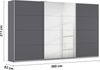 rauch Kleiderschrank, Schwebetürenschrank KULMBACH, 3-türig, 1 Spiegeltüre, inkl. Türdämpfer und weiterem Zubehör, Grau metallic, 360 x 211 x 62 cm Bild 4