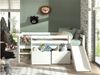 Kojenbett mit Rutsche Karolina 208x175x83 Massivholz Weiß Bild 4