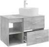 vidaXL Badezimmermöbel-Set 2 pcs Betongrau Holzwerkstoff 3403907 Bild 4