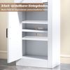 COSTWAY Hochschrank Badezimmerschrank schmal mit Schublade 173cm weiß Bild 3