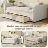 Odikalo Schlafsofa Schlafcouch 90x200 mit Ausziehbett Schubladen & USB, mit 2 Schubladen für Stauraum, Schlafsofa, Tagbett 90x200 cm, ausziehbar auf 180 cm, mit USB-Anschluss, Beige Bild 4