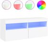 vidaXL TV-Wandschrank mit LED-Leuchten Weiß 100x30x40 cm 837211 Bild 2