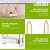 Juskys Kinder Kleiderständer Filla - große Schublade, Kleiderstange, offener Ständer - Kindergarderobe aus Holz - Mädchen & Jungs - Garderobe Weiß Bild 4