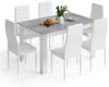 Mondeer Essgruppe Esszimmergruppe (Set, 7-tlg), 1 Tische mit 6 weiß Stühlen Bild 4