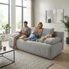 Wohnero 24 Zaya Premium Schlafsofa 201x91 cm mit Bettkasten & DL-Automatik – 201x137 cm Liegefläche, 3-Sitzer Sofa mit Schlaffunktion - Dunkelgrau Bild 2