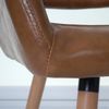 Esszimmerstuhl HWC-A50 II, Stuhl Küchenstuhl, Retro 50er Jahre Design ~ Kunstleder, Wildlederimitat, helle Beine Bild 5