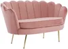 Vente-unique - DANDELION Sofa and armchair set SamtStoff Puderrosa - B 73 cm75 cm x H 78 cm76,5 cm x L 124 cm78 cm Bild 2